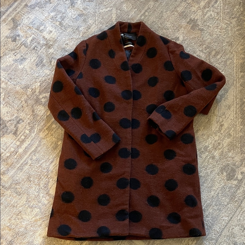 Nice Things Paloma S. Wool blend long coat brown polka dots small